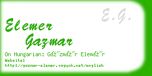 elemer gazmar business card